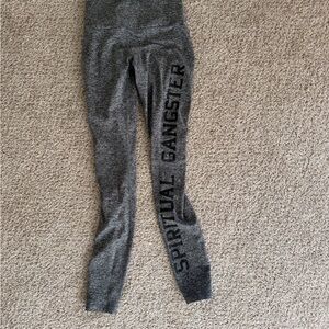 Spiritual Gangster Heathered Gray Leggings